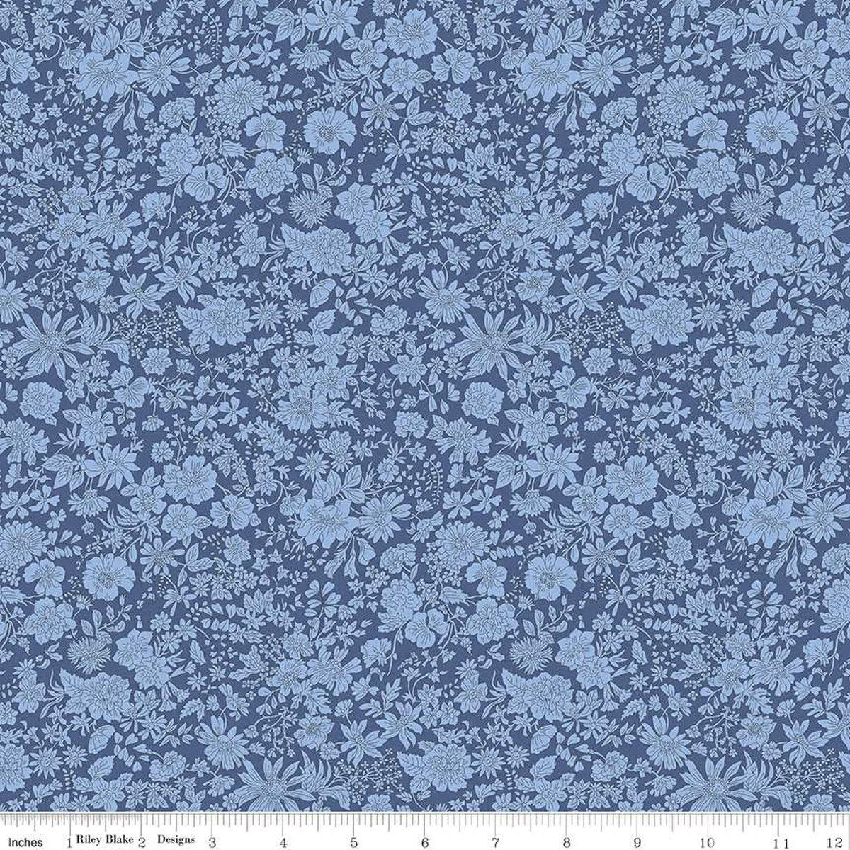 Liberty Lasenby Cotton, Emily Belle, Ultramarine, 1/4 yard