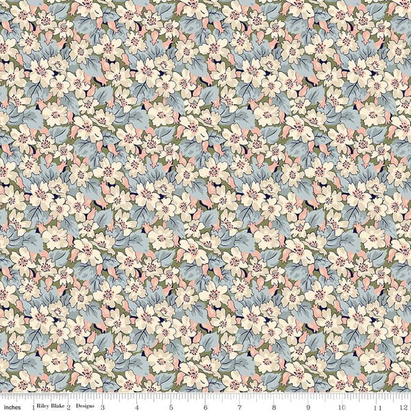 Liberty Lasenby Cotton, Woodland Pastels Somerset Hedgerow , 1/4 yard