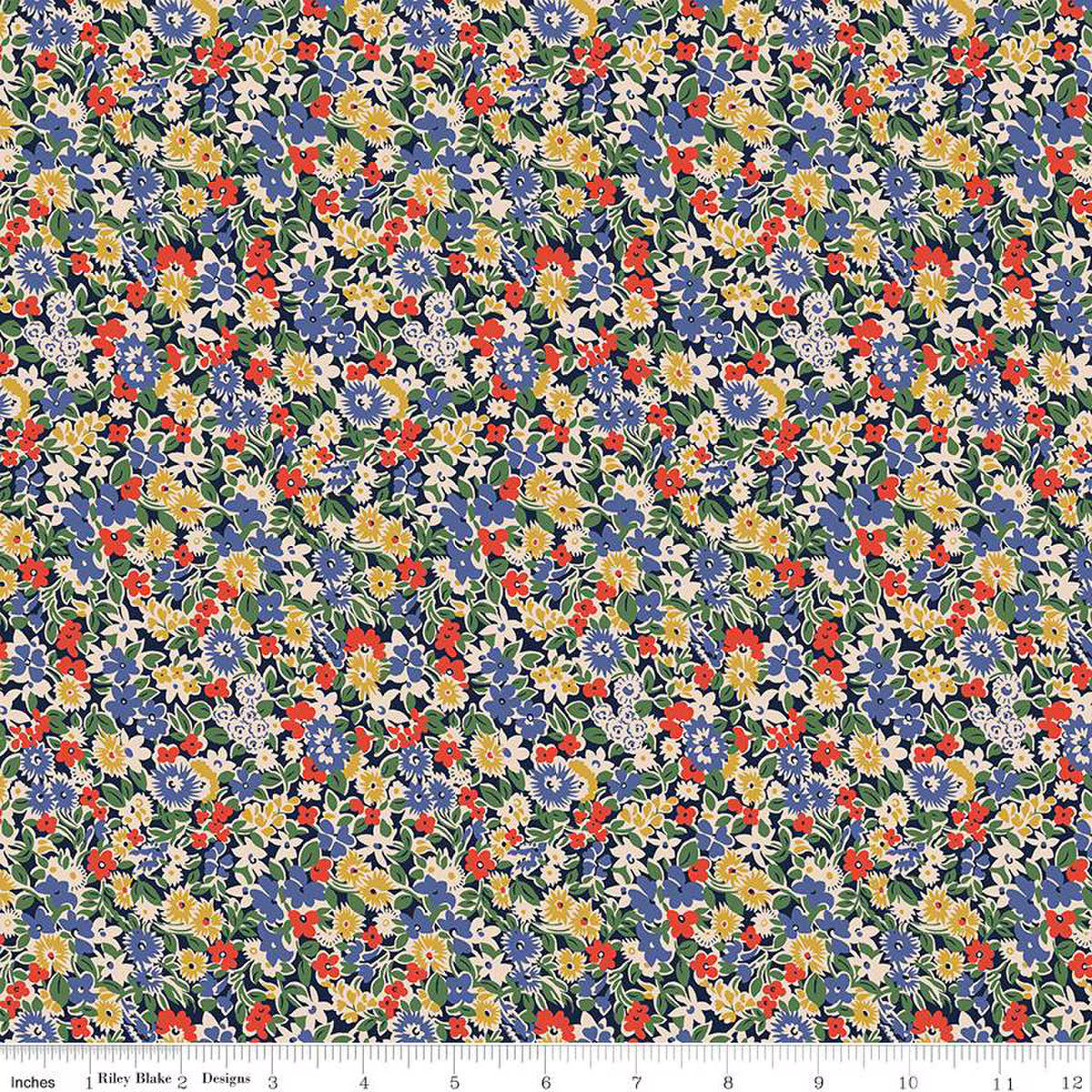 Liberty Lasenby Cotton, Floral Nostalgia Isly Garden A , 1/4 yard