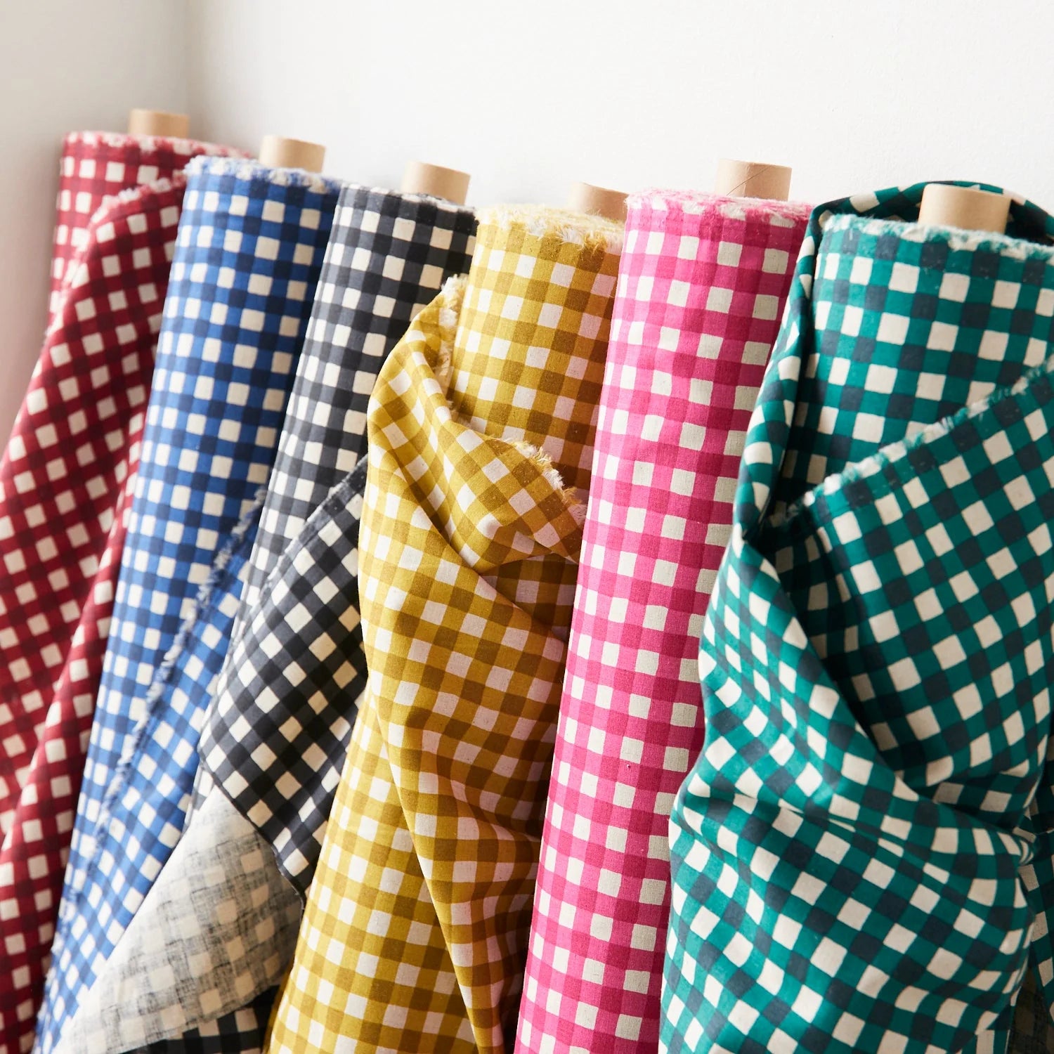 Kokka "Gin-Gam Check," Cotton-Linen Sheeting, multiple colorways, 1/4 yard