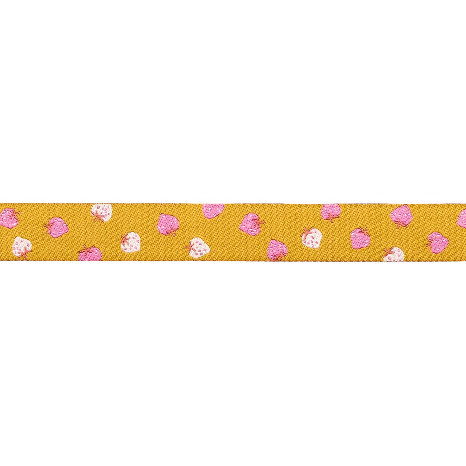 Ribbon, Strawberry Toss by Kimberly Kight in Goldenrod - 5/8" width, one yard