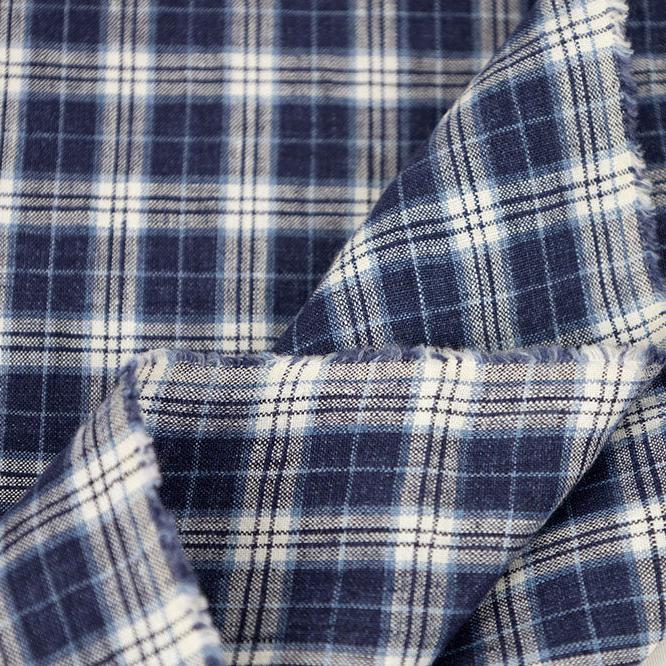 Irish Linen, Gurteen Navy Plaid Gingham, 1/4 Yard