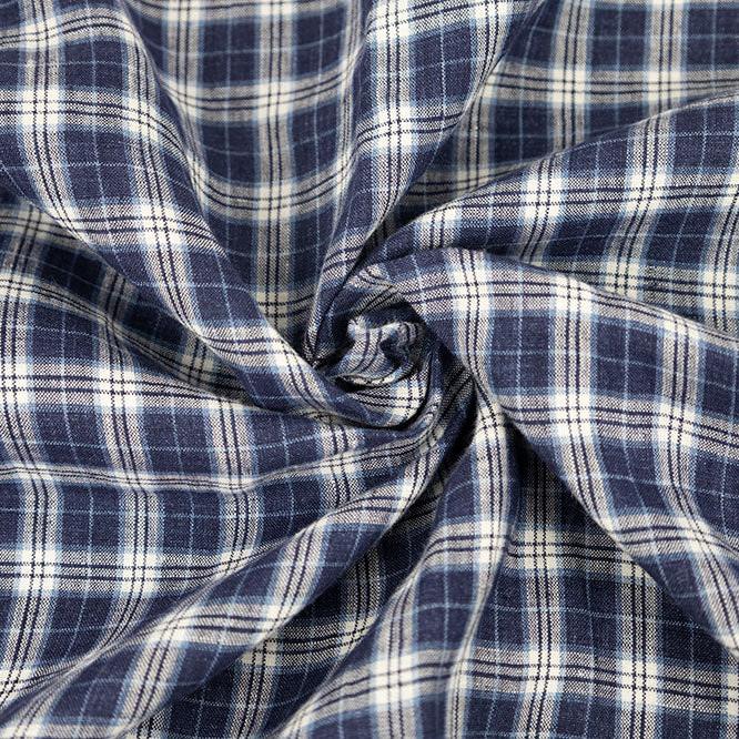 Irish Linen, Gurteen Navy Plaid Gingham, 1/4 Yard