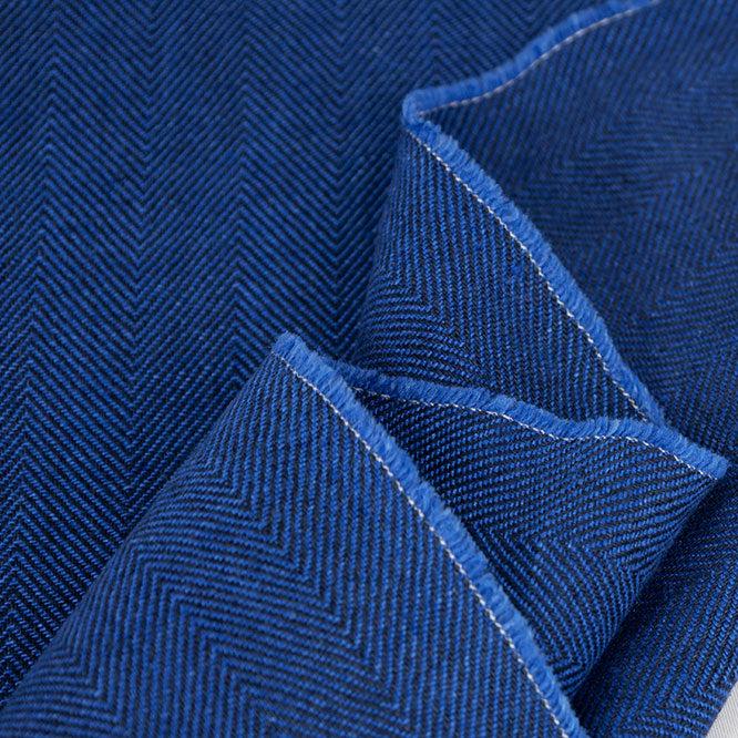 Irish Linen, Tularee Blue Herringbone, 1/4 Yard