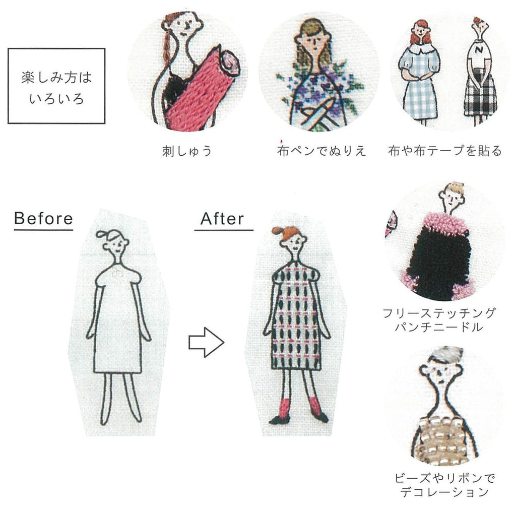 "100 Ladies" Printed Japanese Embroidery Cloth