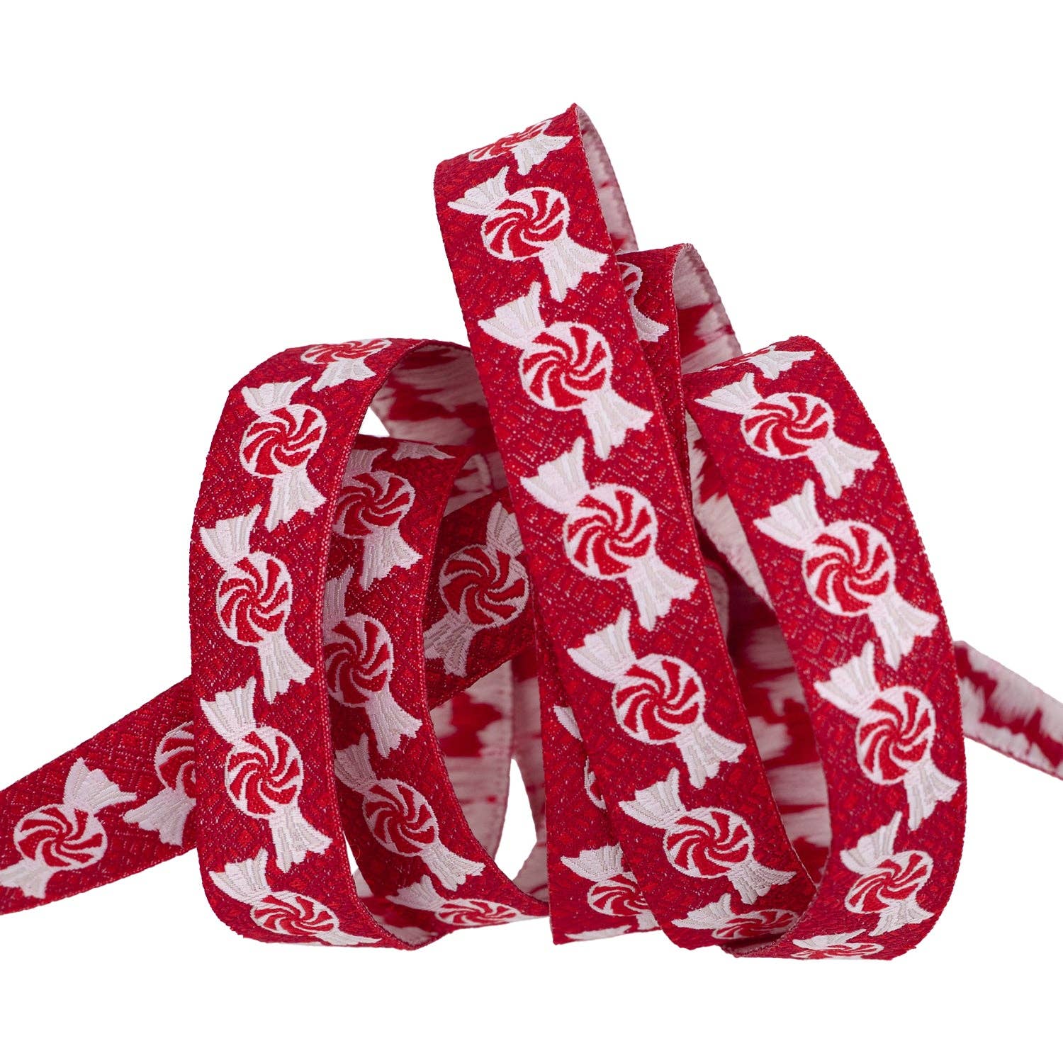 Ribbon, Peppermint Swirl - 5/8" width, one yard