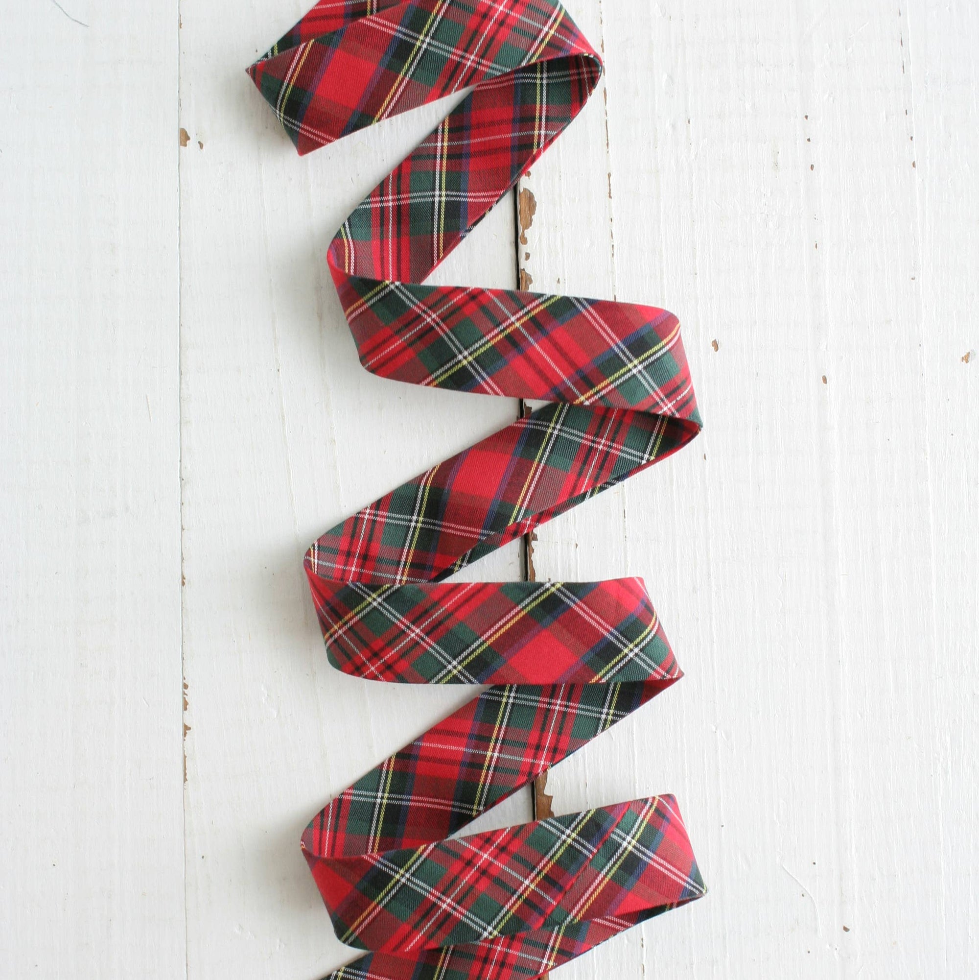 1/2" Double Fold Bias Binding - Red Plaid 100% Cotton, one yard