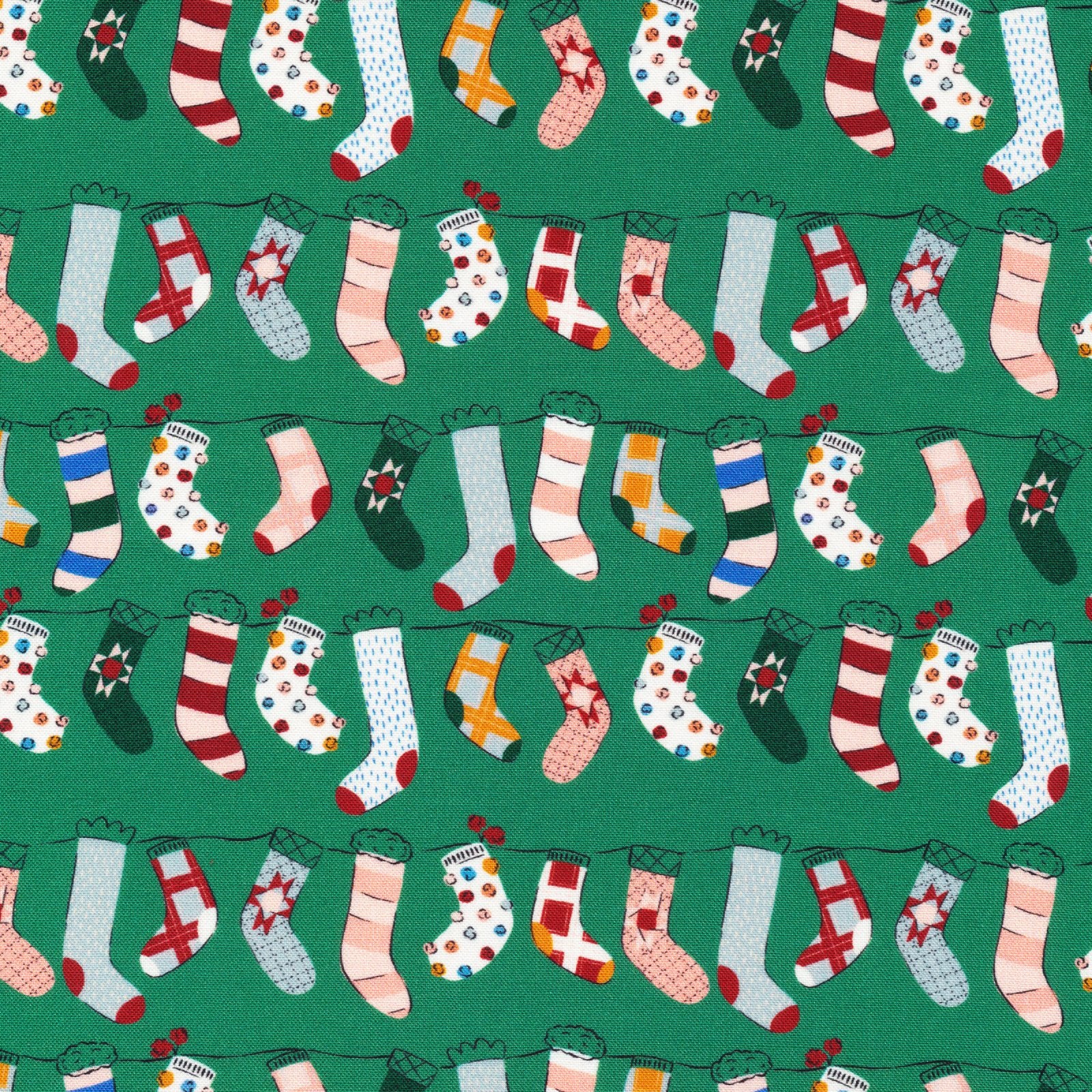 Cloud 9 Warm & Cozy by MK Surface, "Stockings", Organic Cotton, 1/4 yard