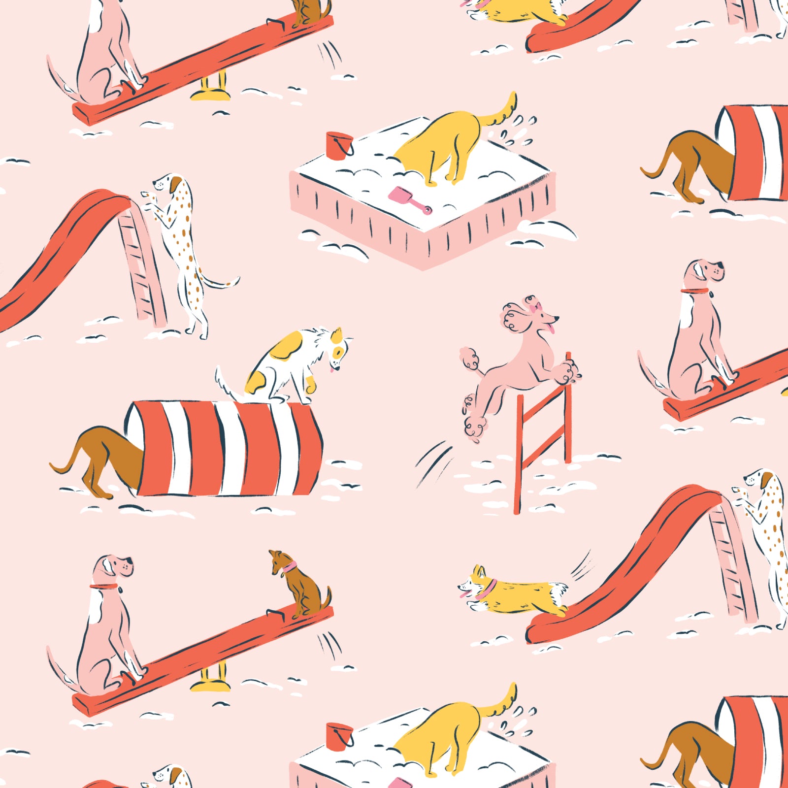 Cloud 9 Teacher's Pet, Playground Pups, Organic cotton, 1/4 yard