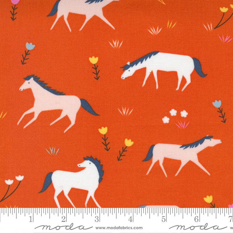Aneela Hoey, Meander Horses, Geranium, 1/4 yard