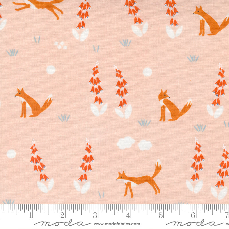 Remnant 1012 Aneela Hoey, Meander Foxes, Blush, 2 yards
