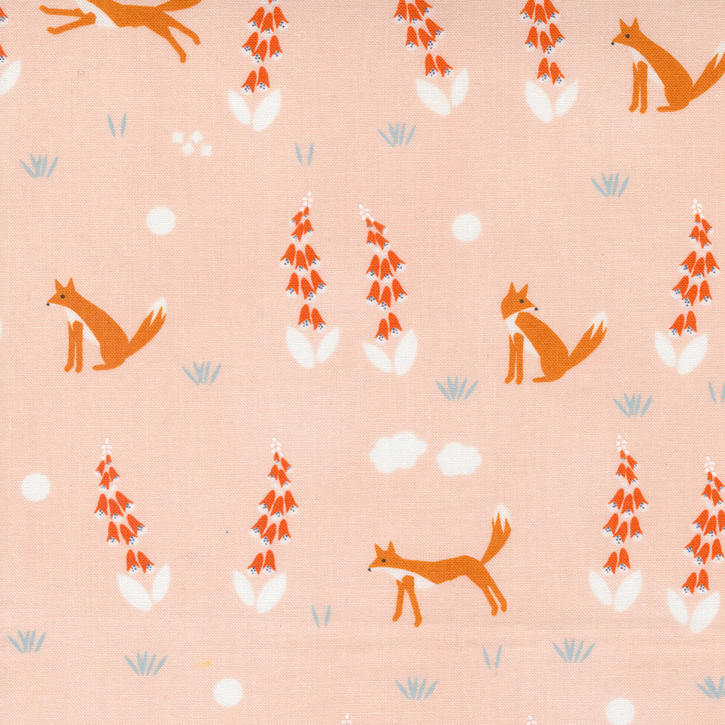 Remnant 1012 Aneela Hoey, Meander Foxes, Blush, 2 yards