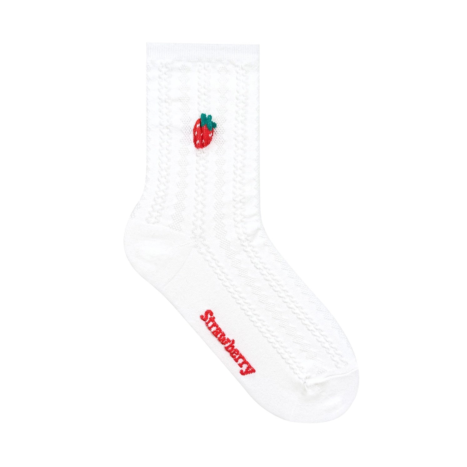 Women's Crew Strawberry Pattern Socks, multiple colorways