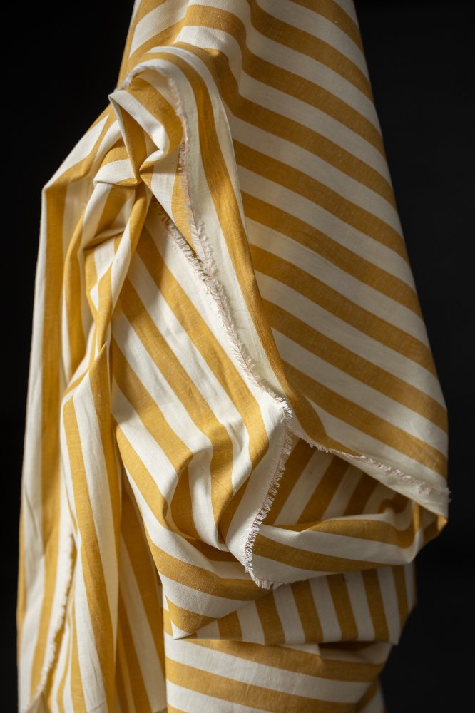 Merchant & Mills, "Sunshine Valley" Organic Cotton/Linen Stripe, 1/4 yard