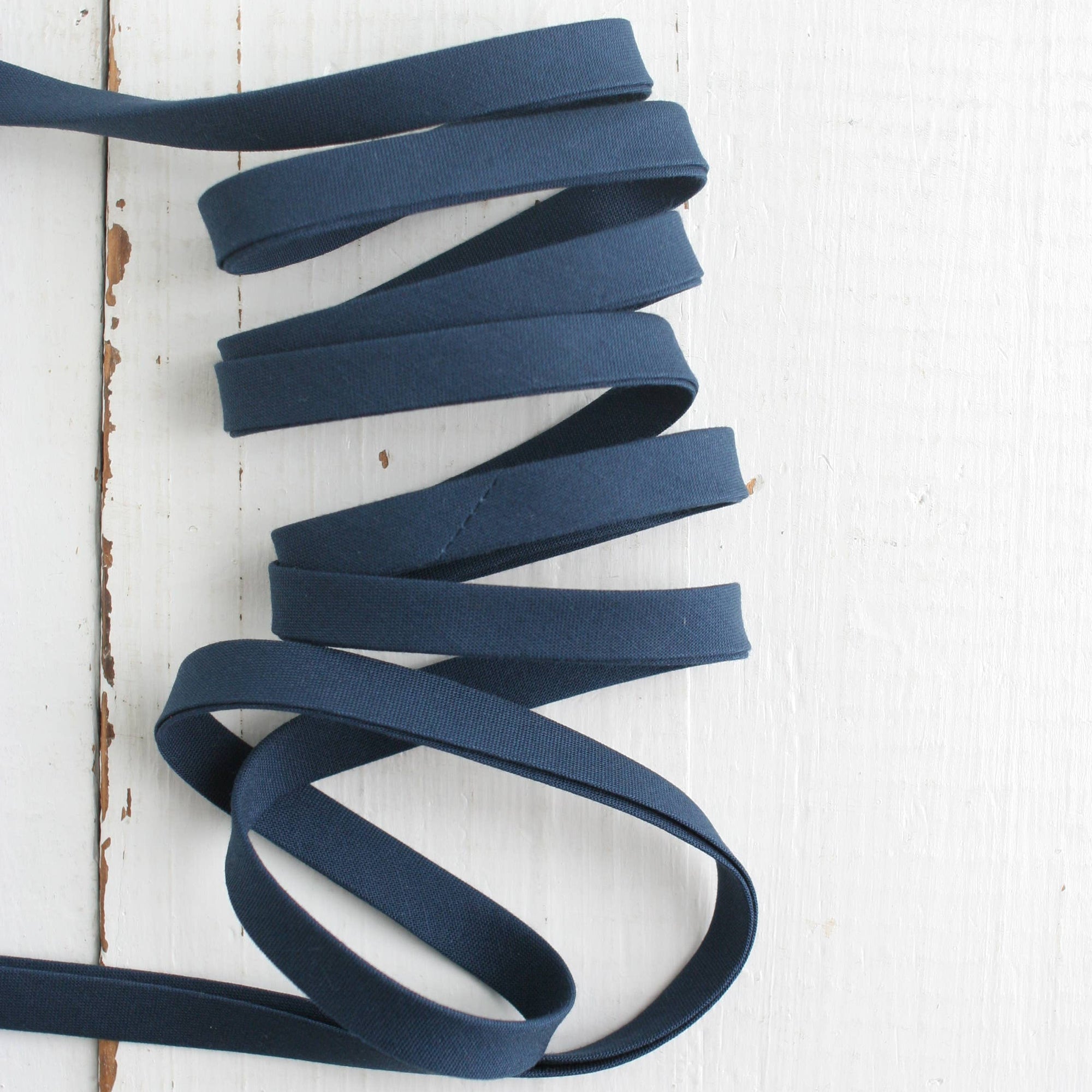 1/2" Double Fold Bias Binding - Navy Pure Solid, one yard
