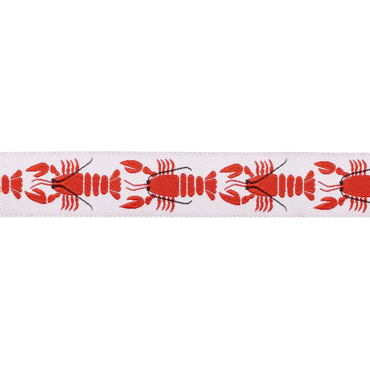 Ribbon, By the Seaside by Loes Van Oosten , Lobster - 7/8" width, one yard