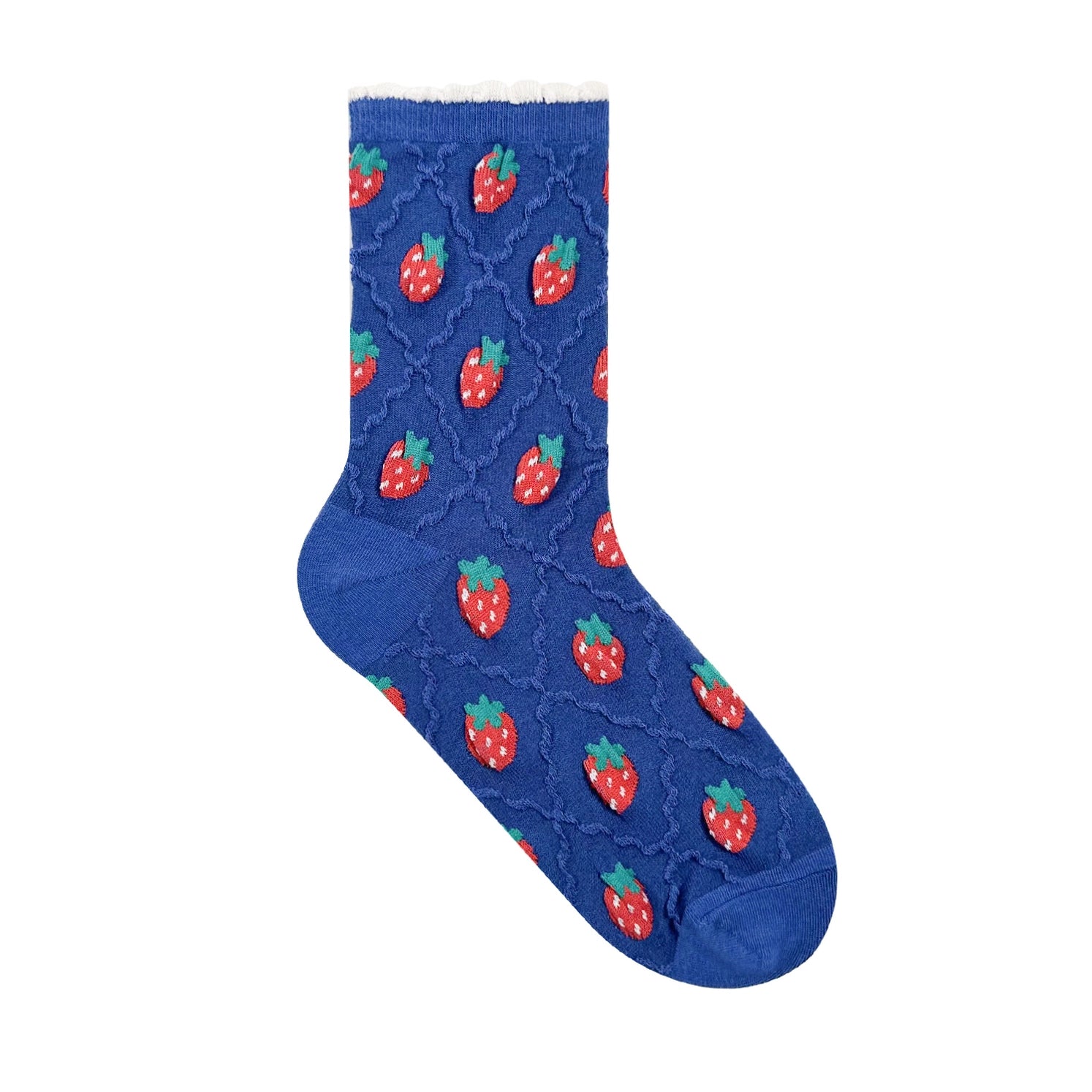 Women's Crew Strawberry Pattern Socks, multiple colorways