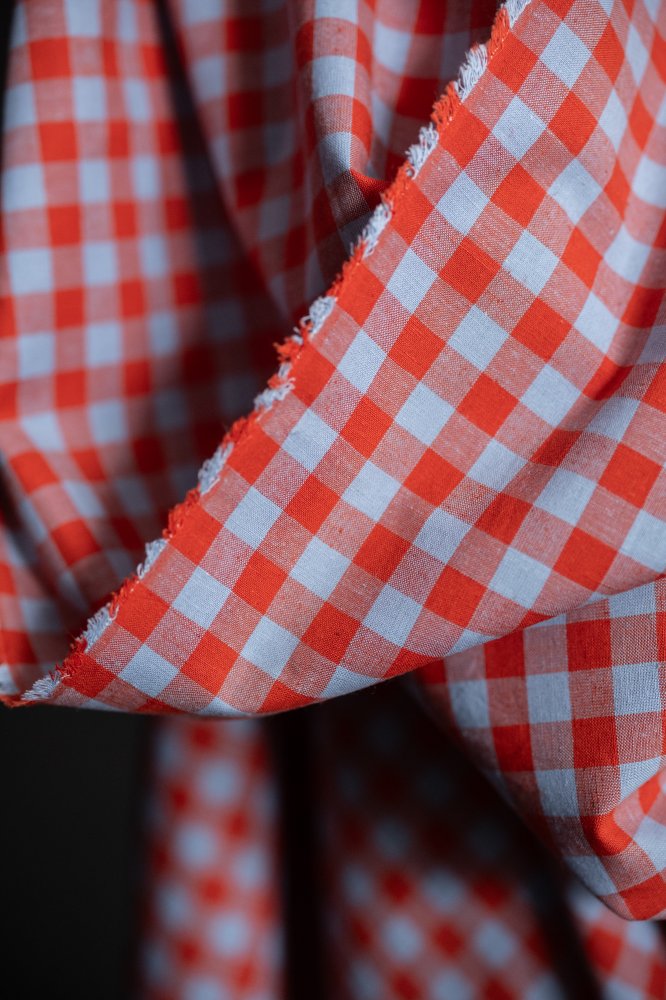 Merchant & Mills, "Hot Candy" Organic Cotton/Linen Gingham, 1/4 yard