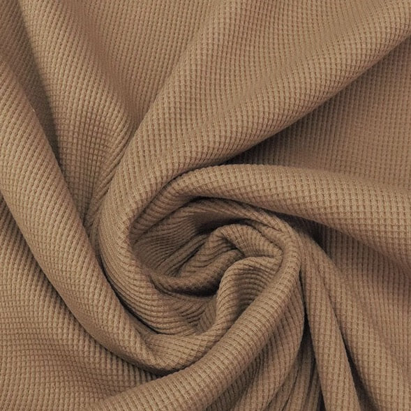 Deadstock, Cotton Thermal knit, Cookie Tan 1/4 yard