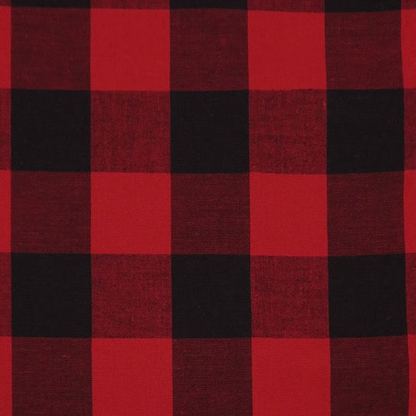 Buffalo Check Stretch Lawn, Cotton/Spandex, Red and Black, 1/4 yard