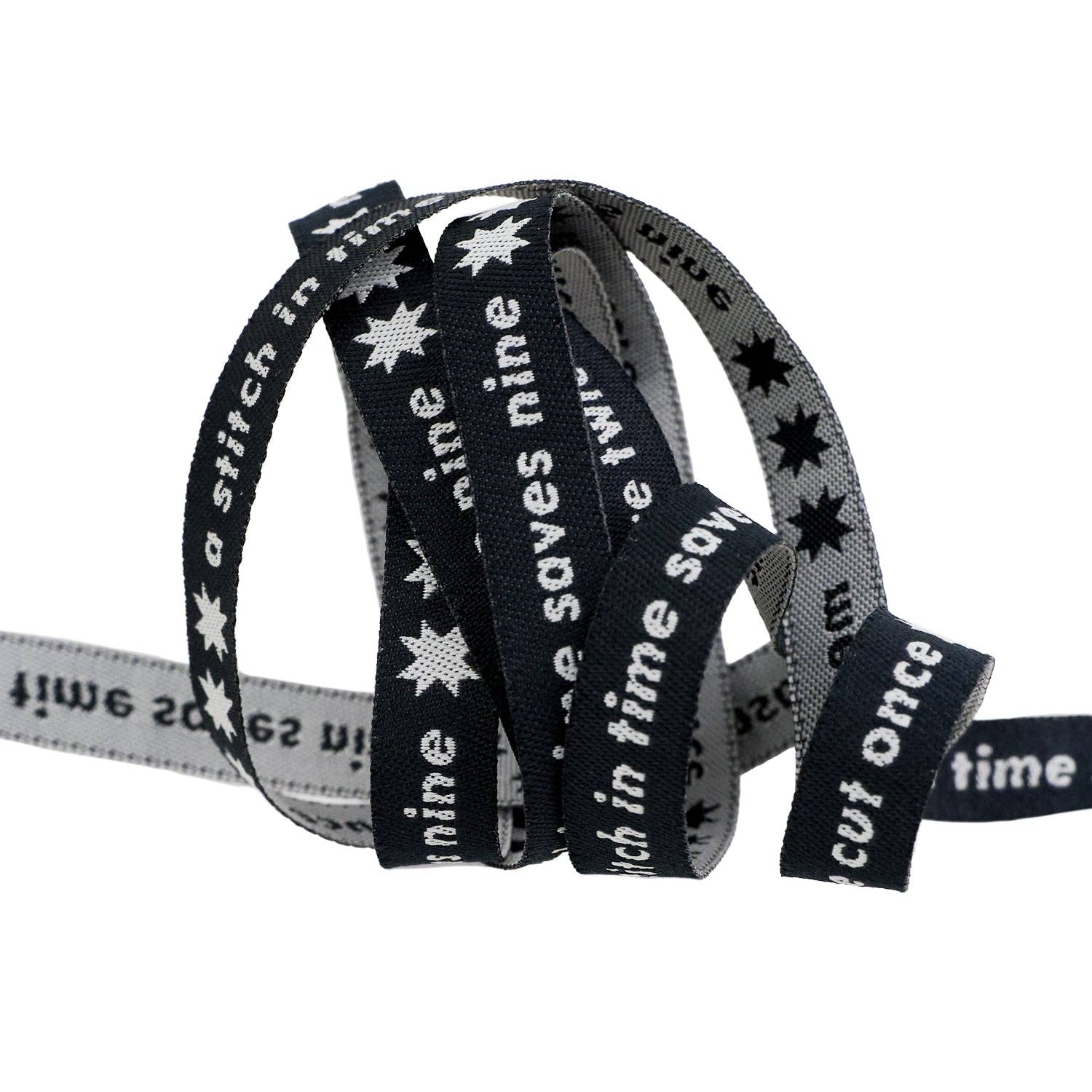 Ribbon, Catnap - by Alexia Abegg, -Measure Twice in Black - 3/8" width, one yard