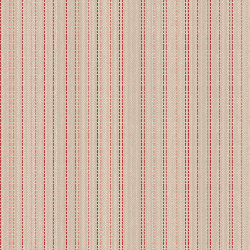 Tilda Creating Memories, Woven Seamstripe Red, Cotton Fabric, 1/4 yard