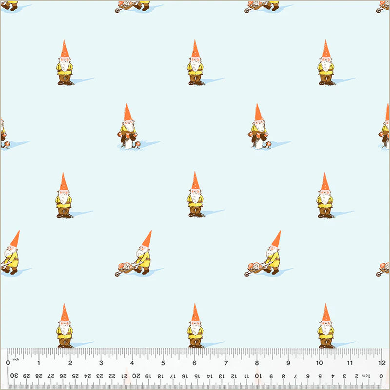Heather Ross Studio Edit, Gnomes Blue, 1/4 yard