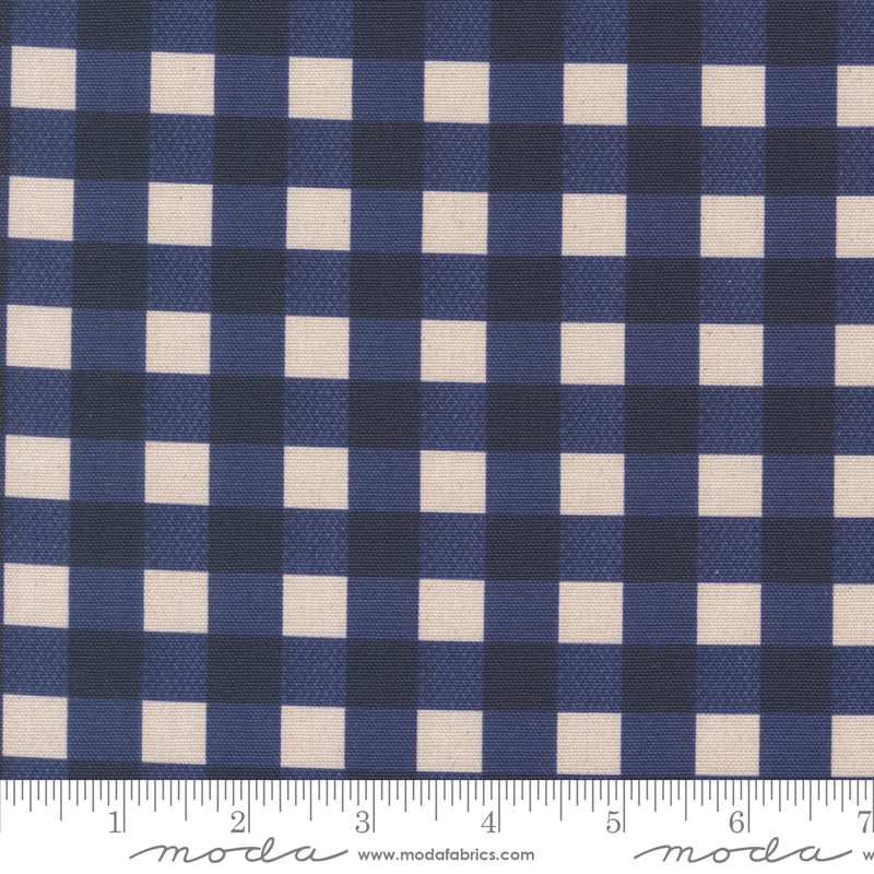 Farm and Garden Canvas, Cotton-Linen Fabric, Tomato or Indigo, 1/4 yard