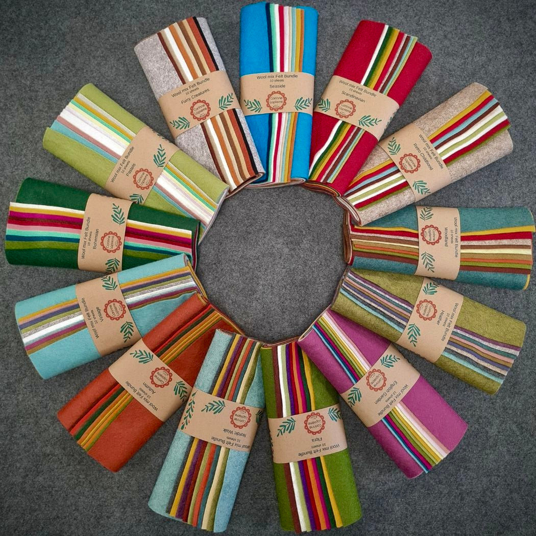 Wool Felt Bundle, multiple colorways