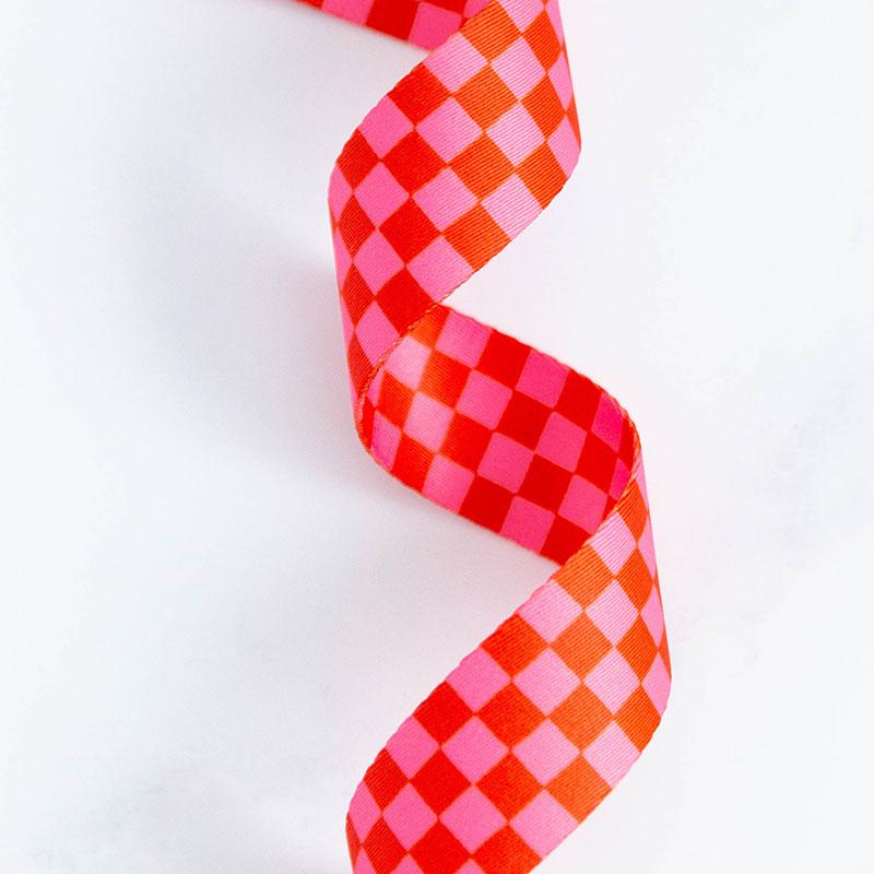 Ruby Star, Checker Strawberry Webbing, 1 yard