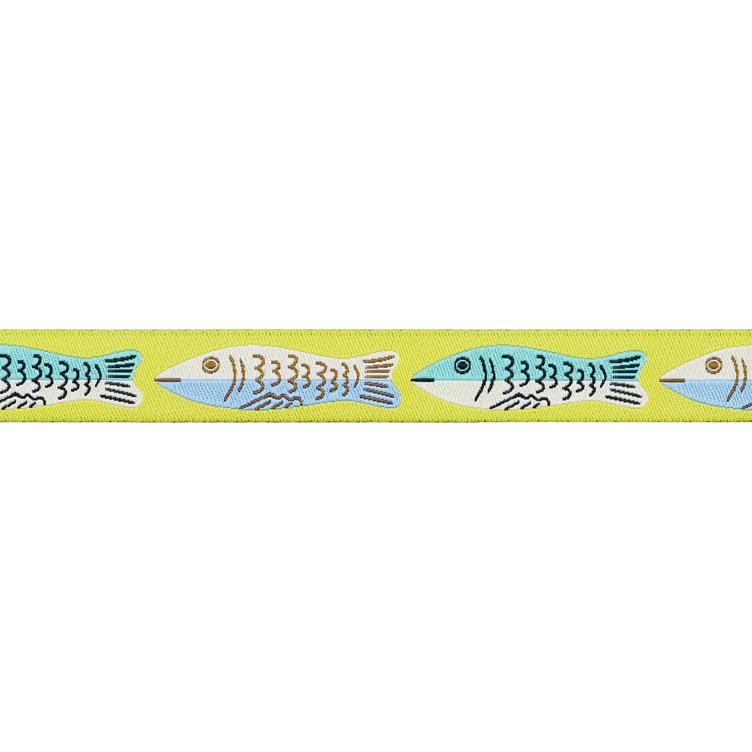 Ribbon, Ooh Lucky Lucky - Sardines in Citron - 5/8" width - by Alexia Abegg, one yard