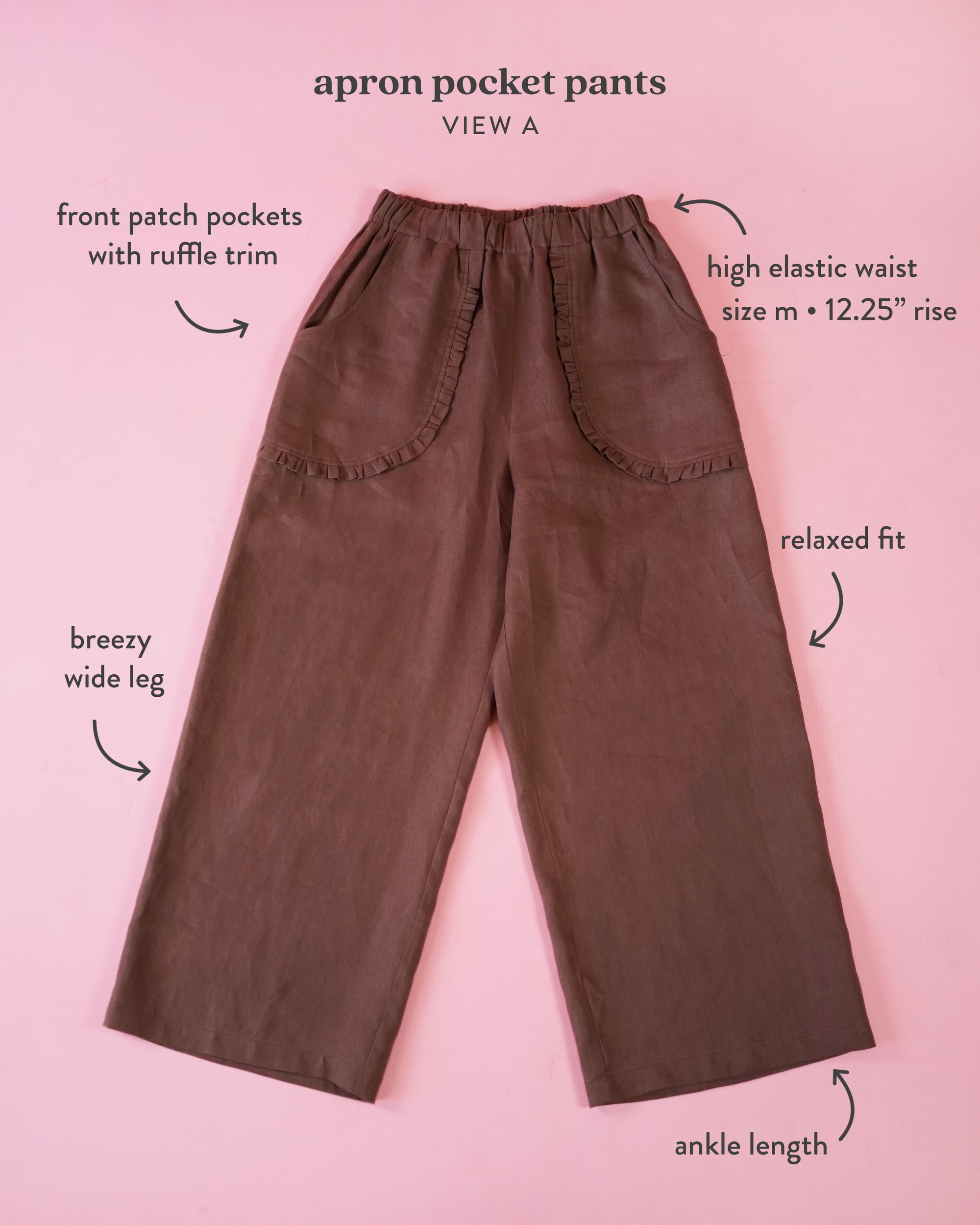 Matchy Matchy Sewing Club, Apron Pocket Pants Digital PDF Pattern