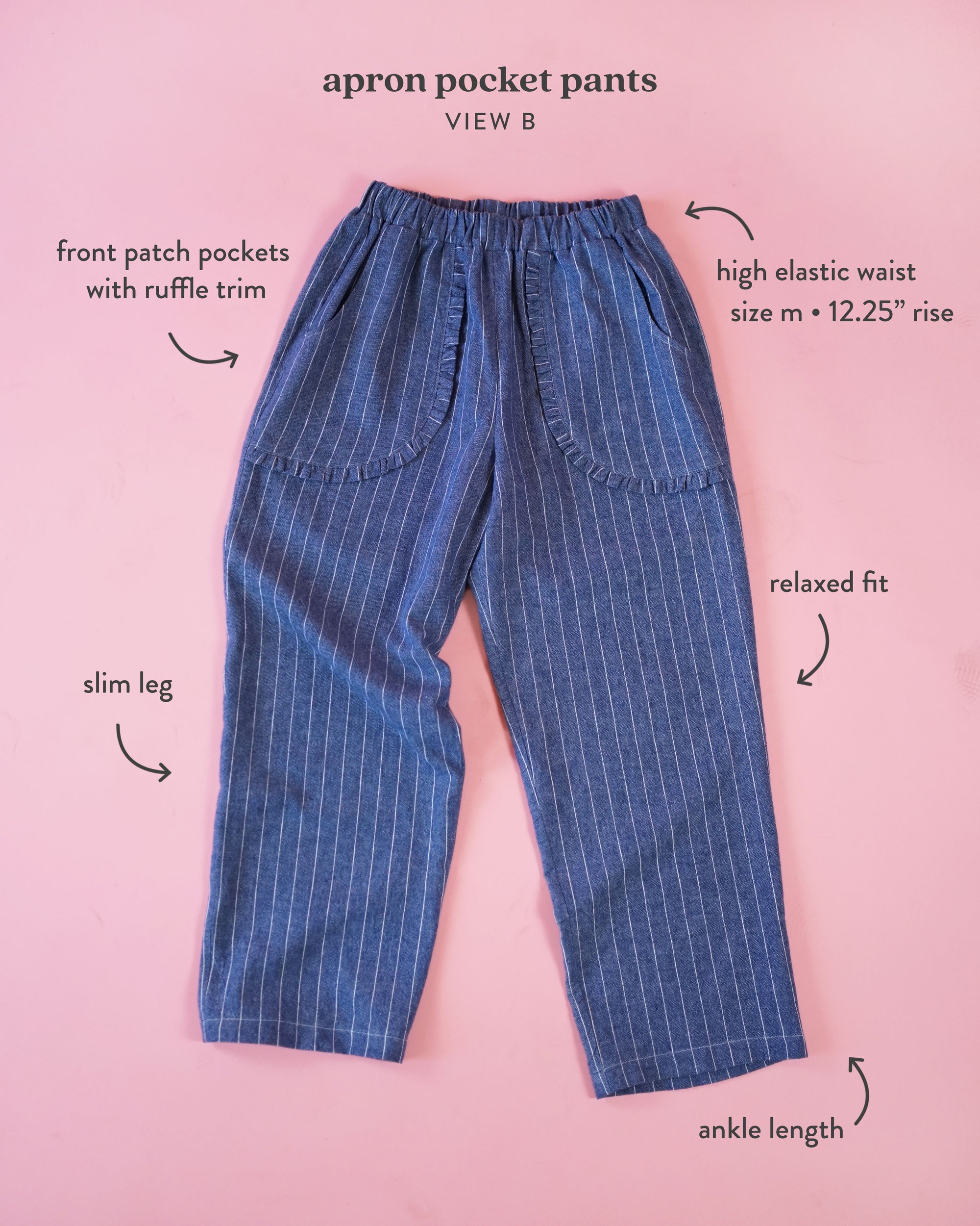 Matchy Matchy Sewing Club, Apron Pocket Pants Digital PDF Pattern