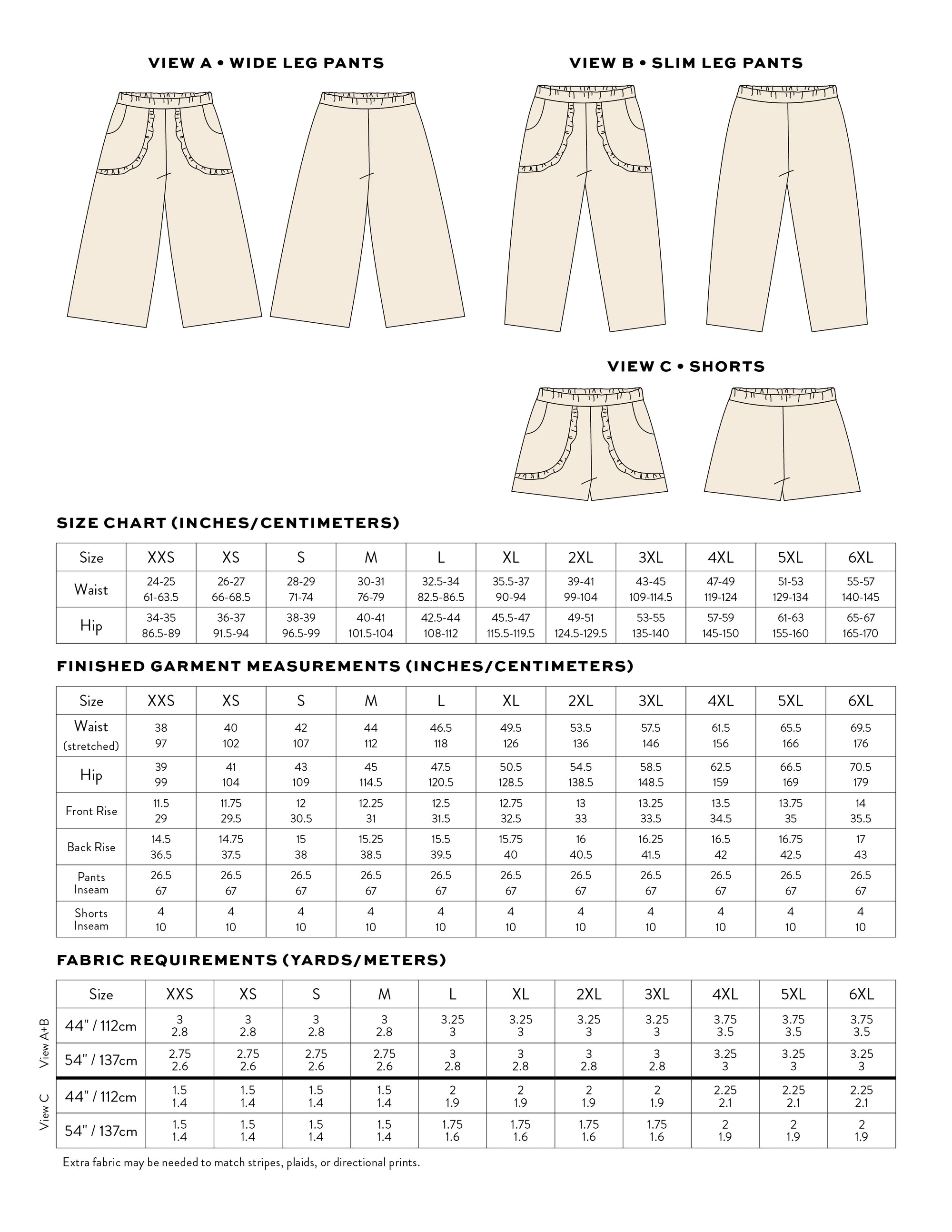 Matchy Matchy Sewing Club, Apron Pocket Pants Digital PDF Pattern