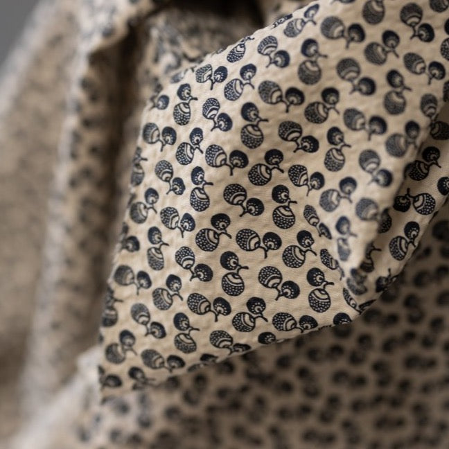 Merchant & Mills, Donguri Organic Seersucker Fabric, "Jouy Blue", 1/4 yard