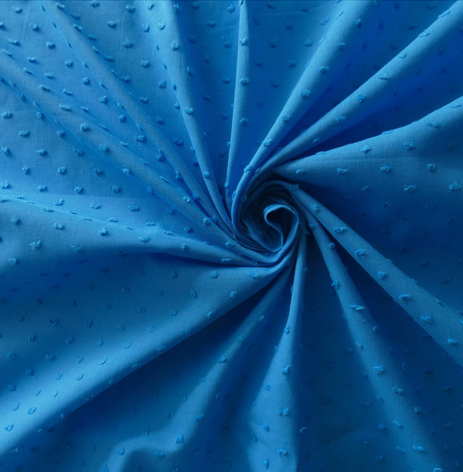 Remnant 9295 "Alabama" Swiss Dot Cotton Batiste Fabric, Cobalt, 2.25 yard bolt end