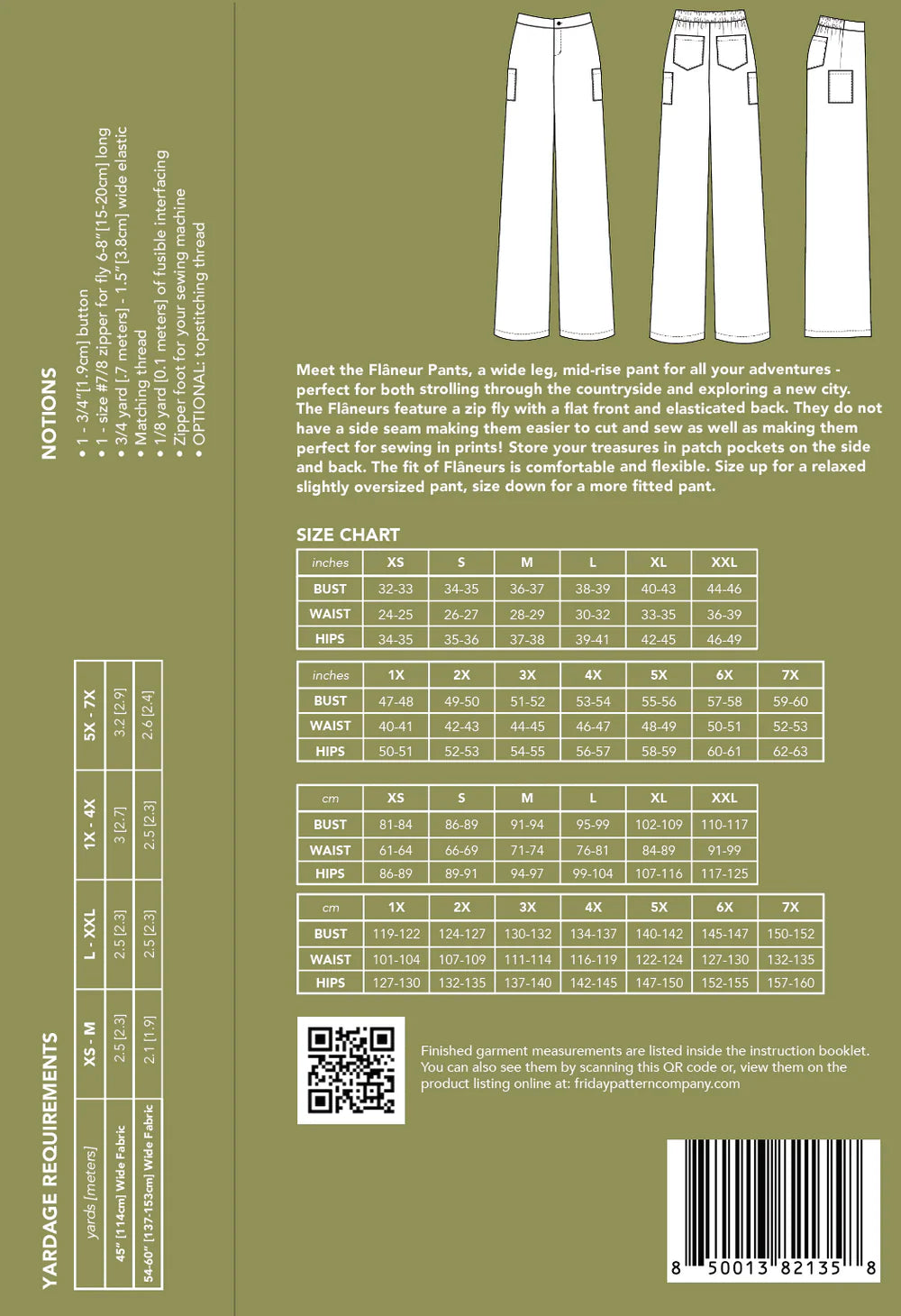 Friday Pattern Co., the Flâneur Pants Pattern