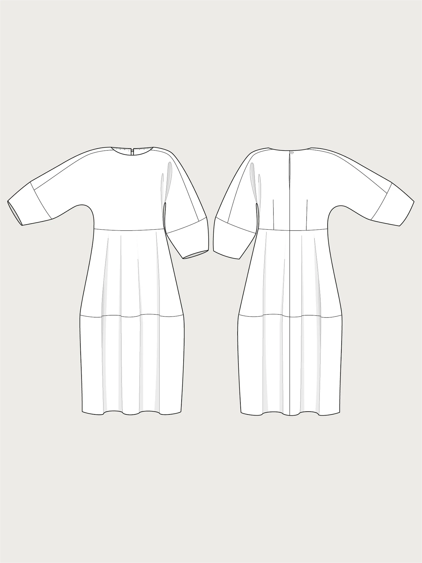Assembly Line Barrel Sleeve Dress Pattern, Sweden Lakes Makerie Assembly Line Barrel Sleeve Dress Pattern, Sweden Lakes Makerie