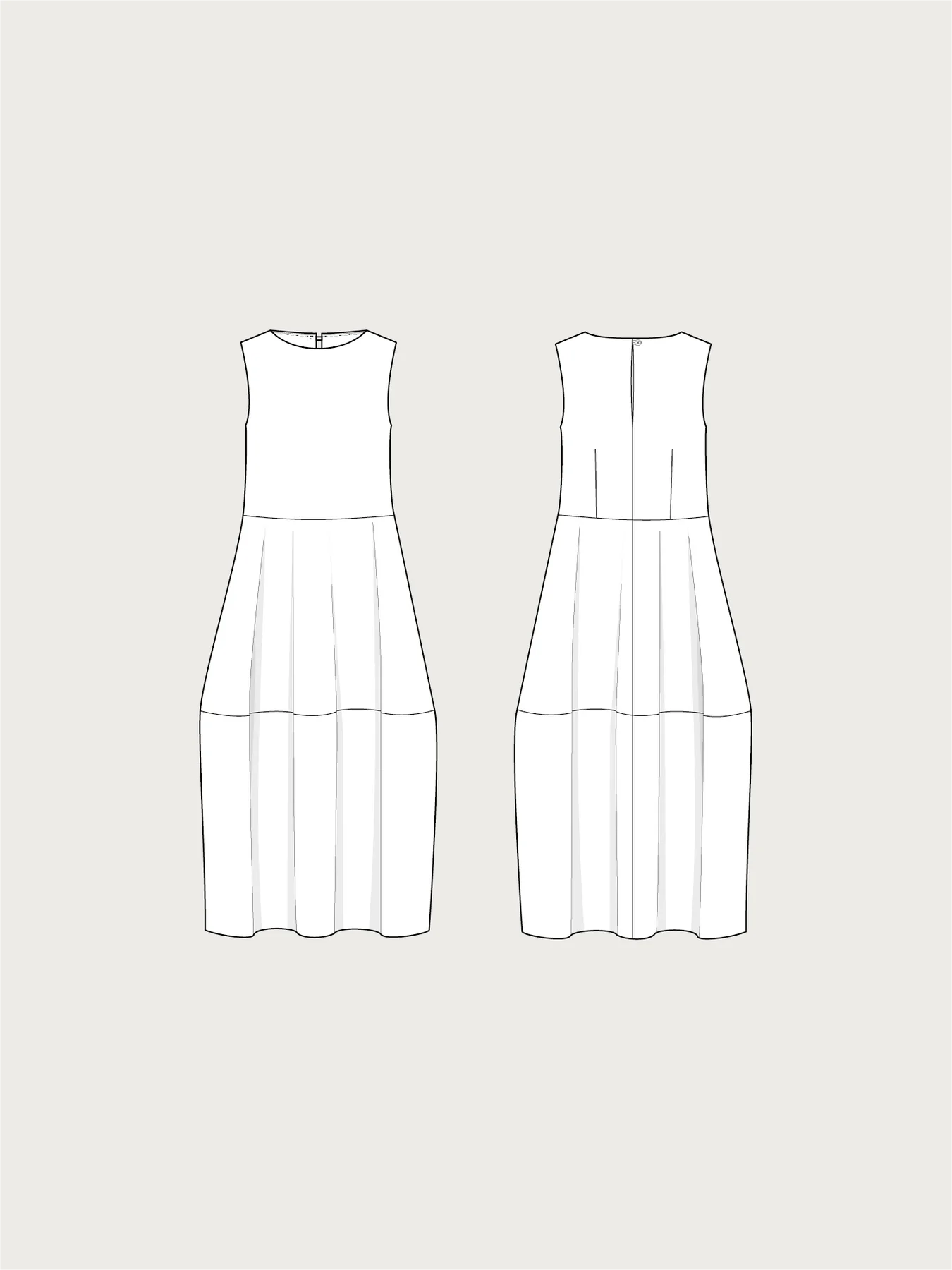 Assembly Line Barrel Sleeve Dress Pattern, Sweden