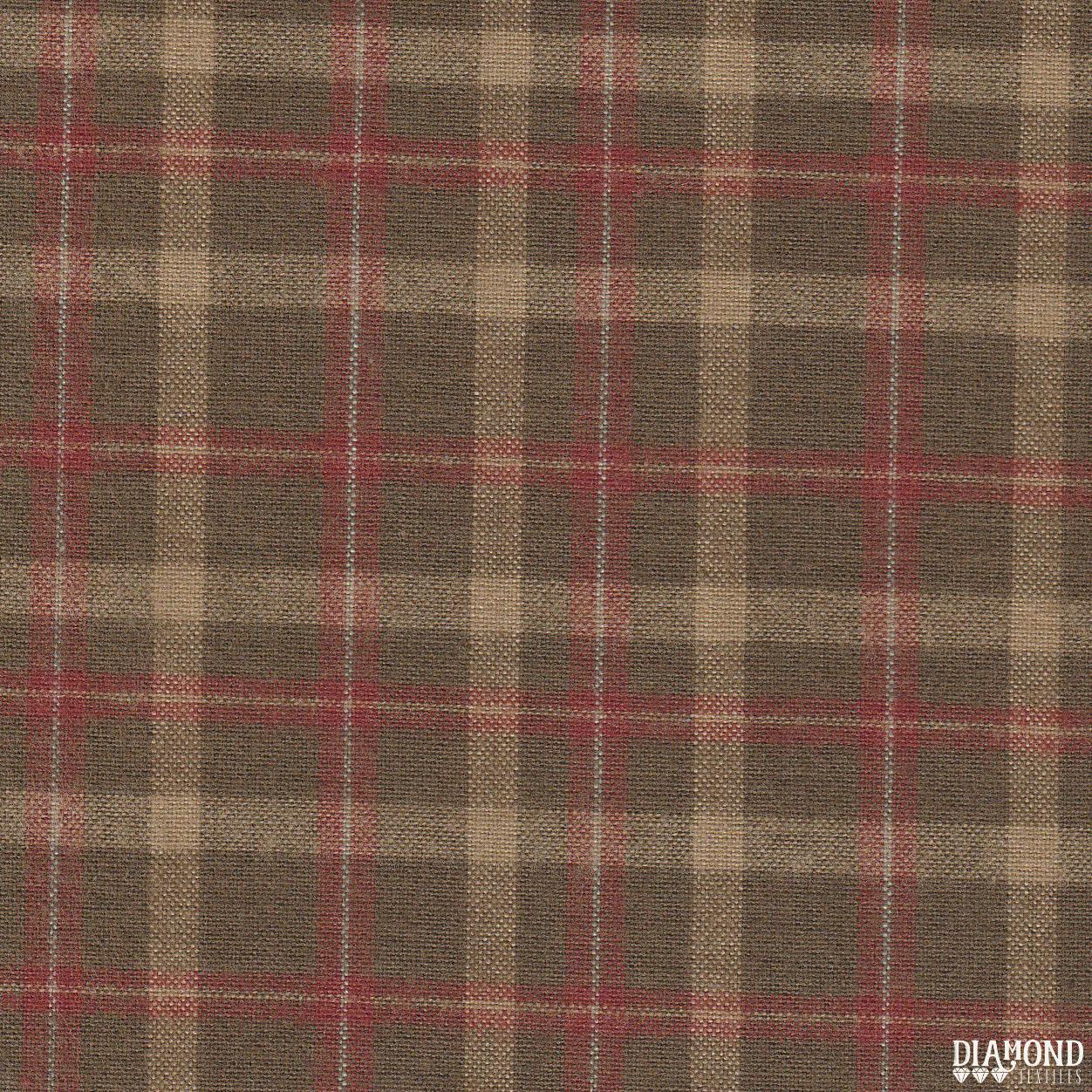 English Garden Yarn-dyed Flannel, Red/Olive/Cream Windowpane, 1/4 yard