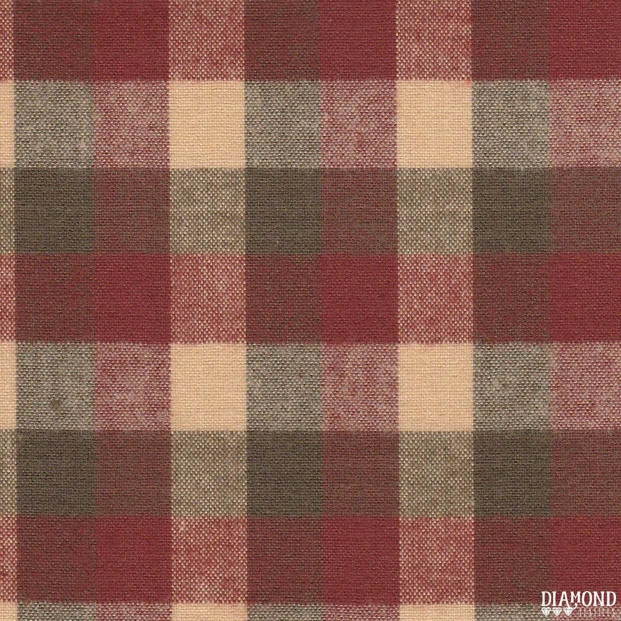 English Garden Yarn-dyed Flannel, Red/Olive/Cream check, 1/4 yard