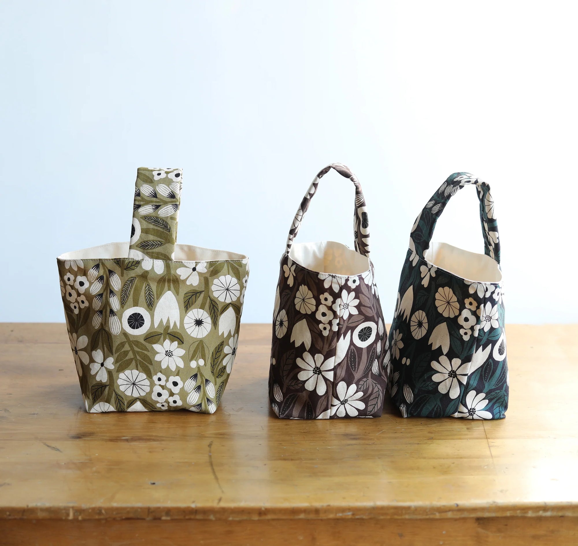 Gather by bookhou - Flowers Cotton Linen Canvas, four colorways, 1/4 yard