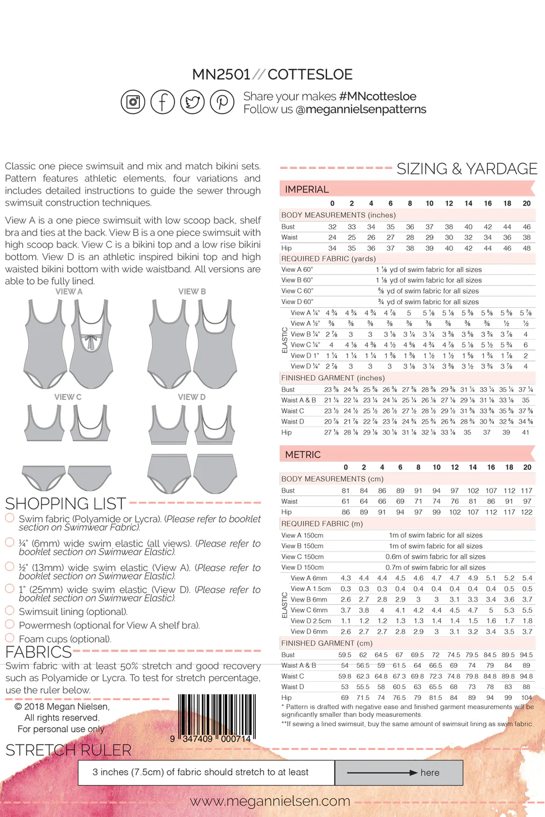 Megan Nielsen Cottesloe Swimsuit Pattern