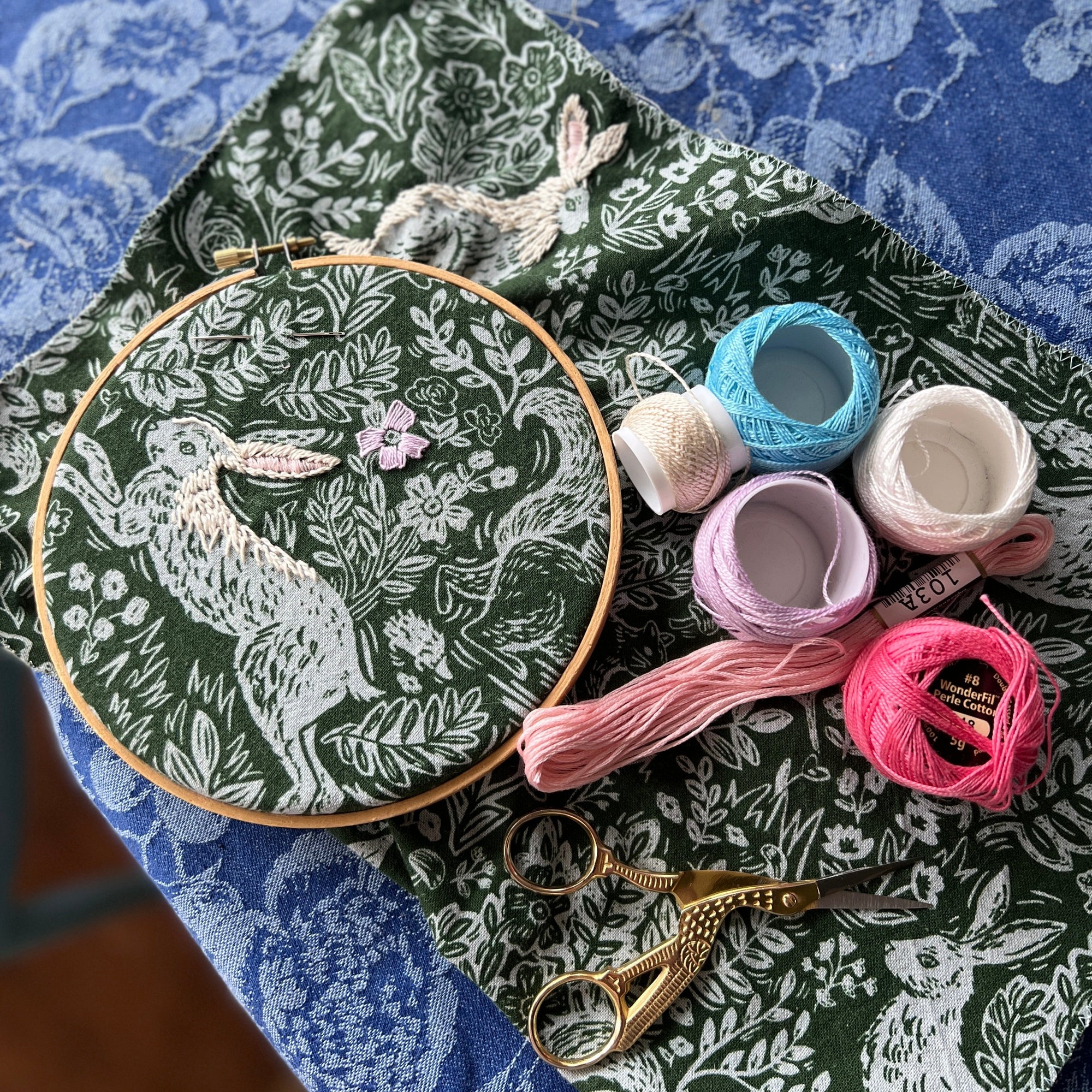 Class: Embroidery on Toile with Sarah: Saturday October 25, 1-3:30 PM