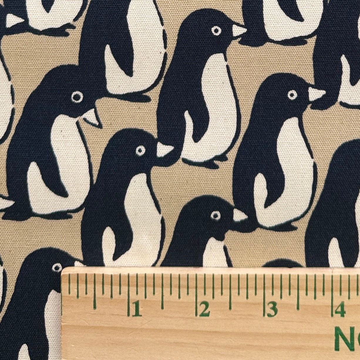 Penguins Japanese Cotton Canvas Fabric, Navy or black, 1/4 yard