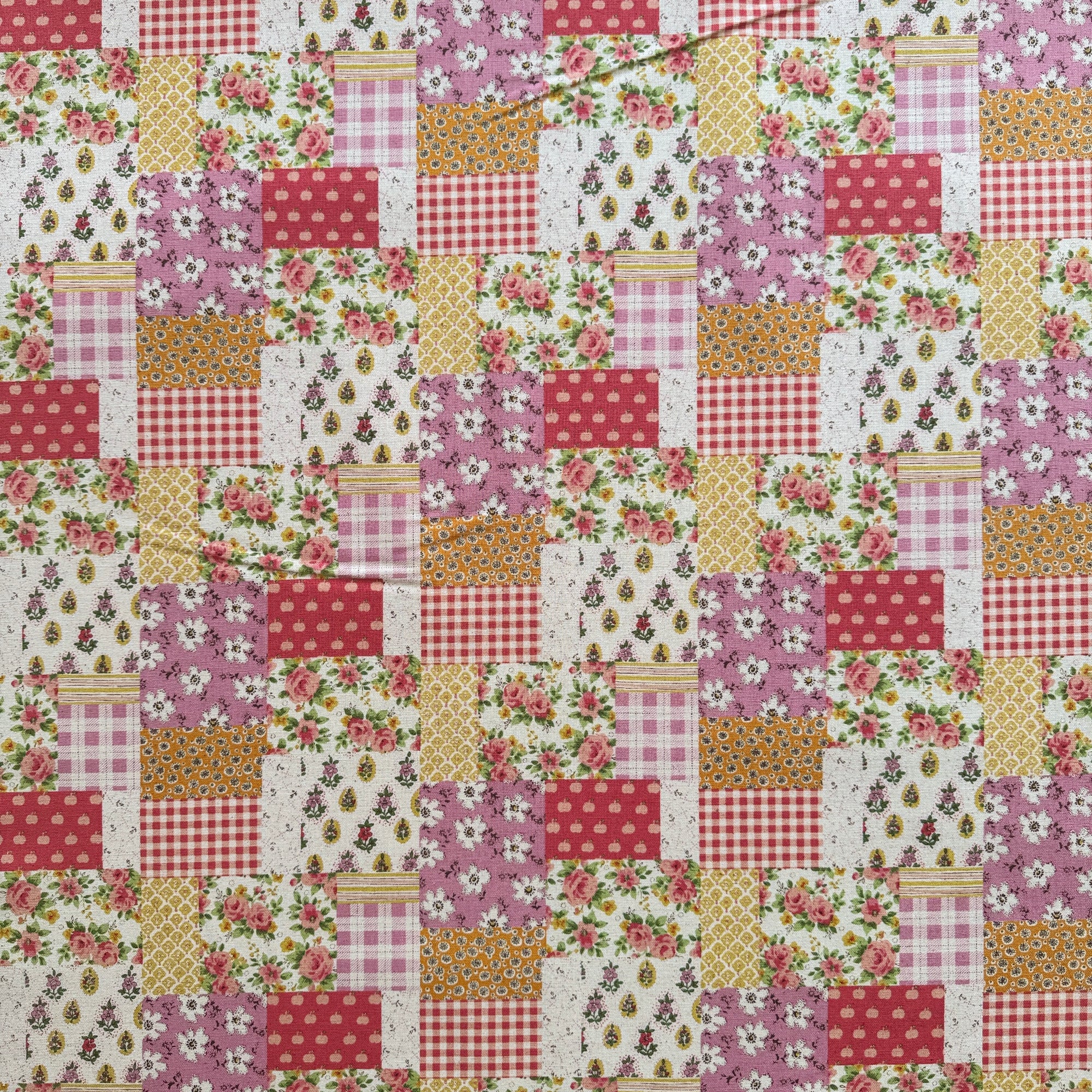 Patchwork Japanese Canvas Cotton Flax Fabric, 1/4 yard