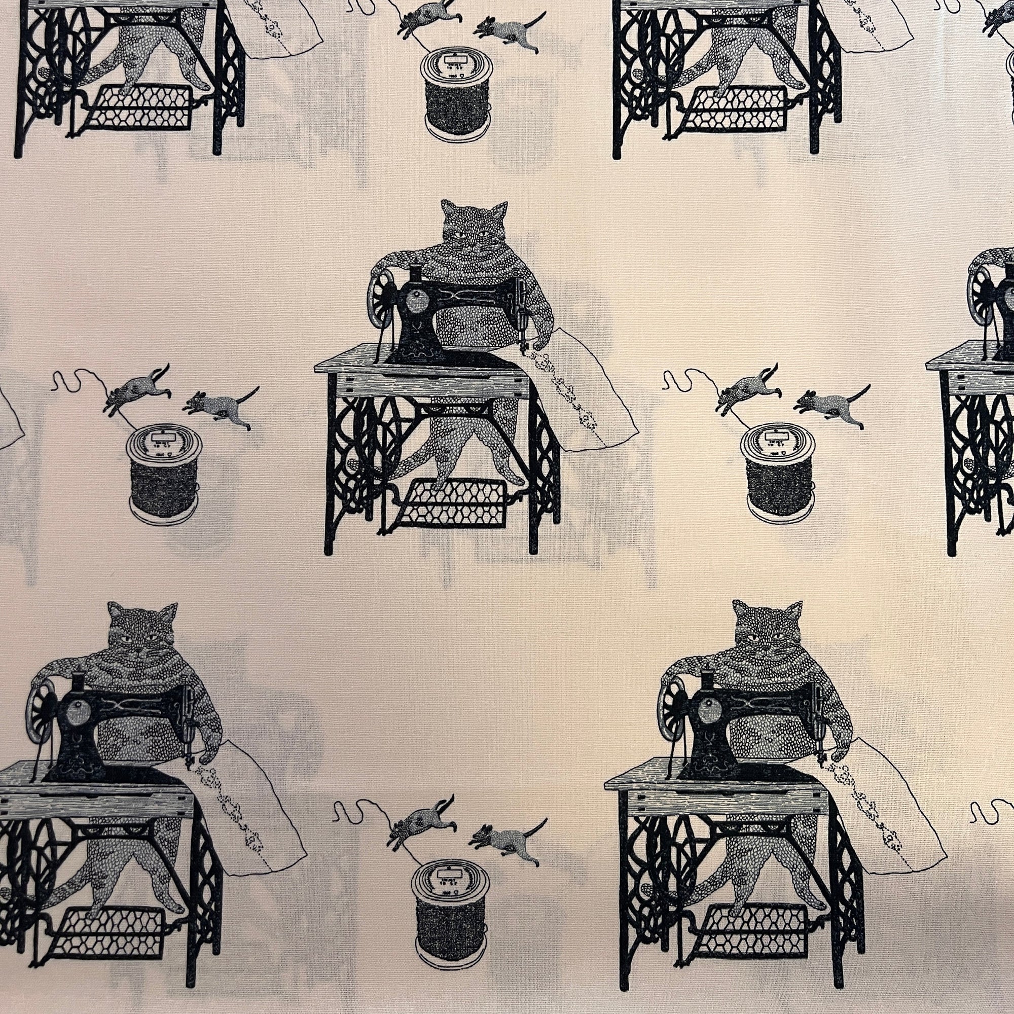 Naoya Hata Purrfect Stitches Canvas, Ivory, 1/4 yard