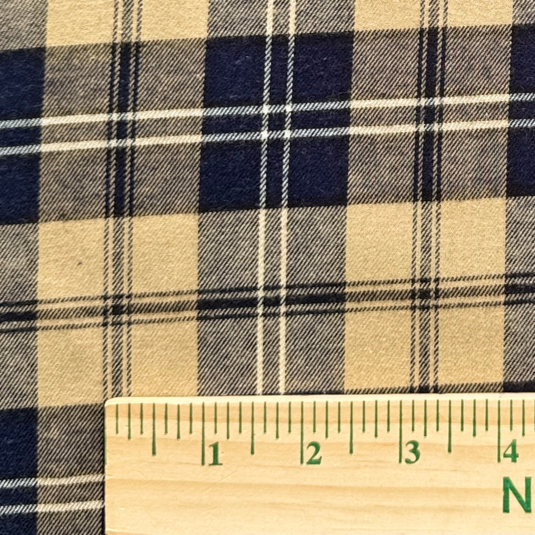 Plaid Yarn-Dyed Cotton Viyella, 1/4 yard