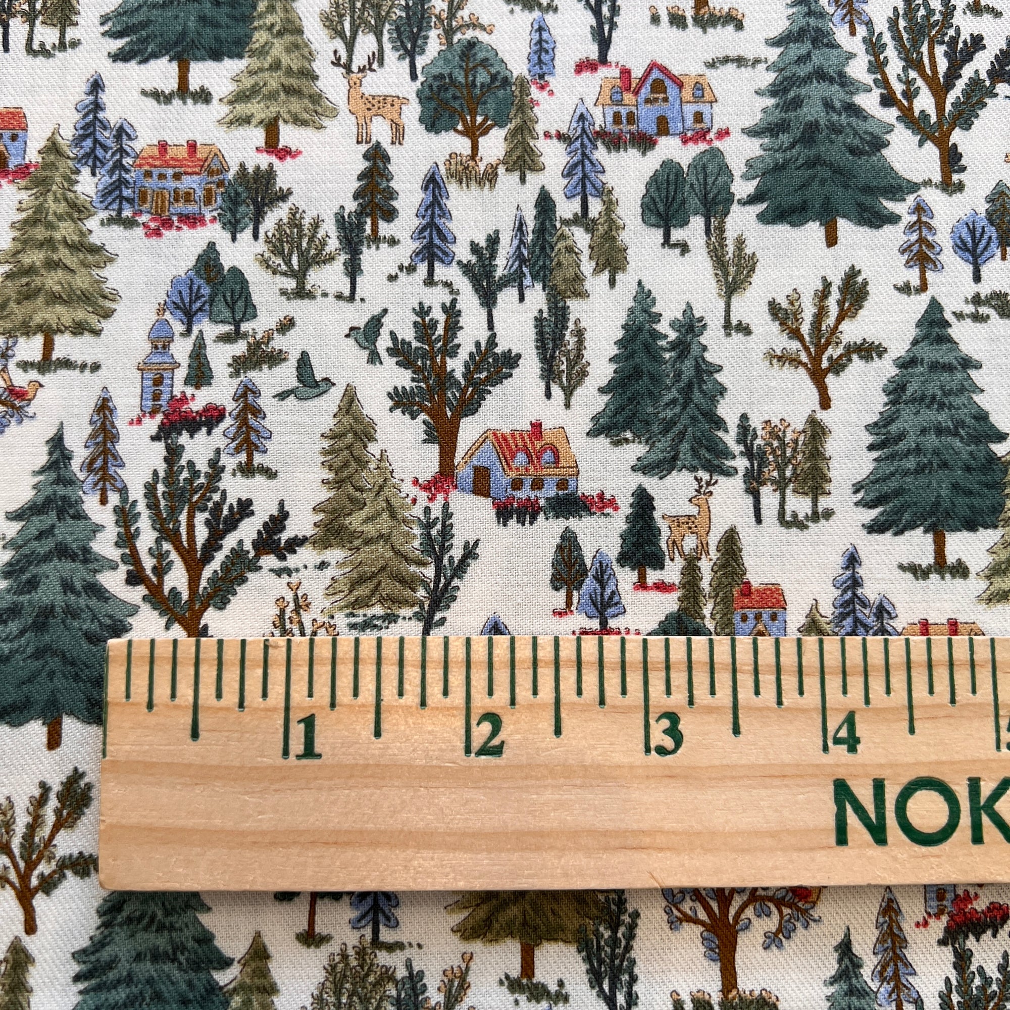Hokkoh OSKikka, Little Cabin in the Woods, Cotton Viyella, 1/4 yard