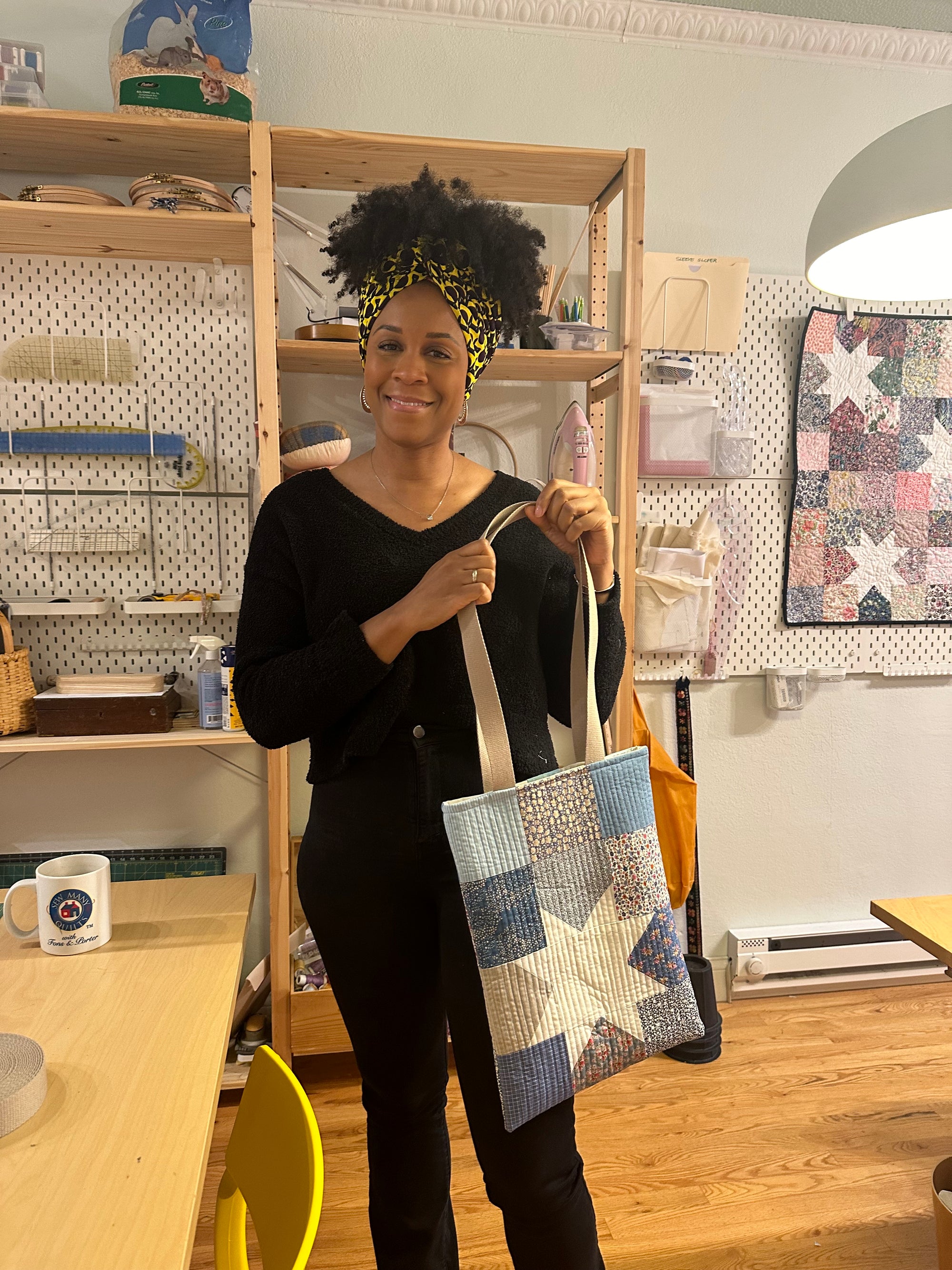 Beginning Quilting Series: Make a Quilted Tote with Grace, Starts Thursday October 30, 12-3PM (3 sessions)